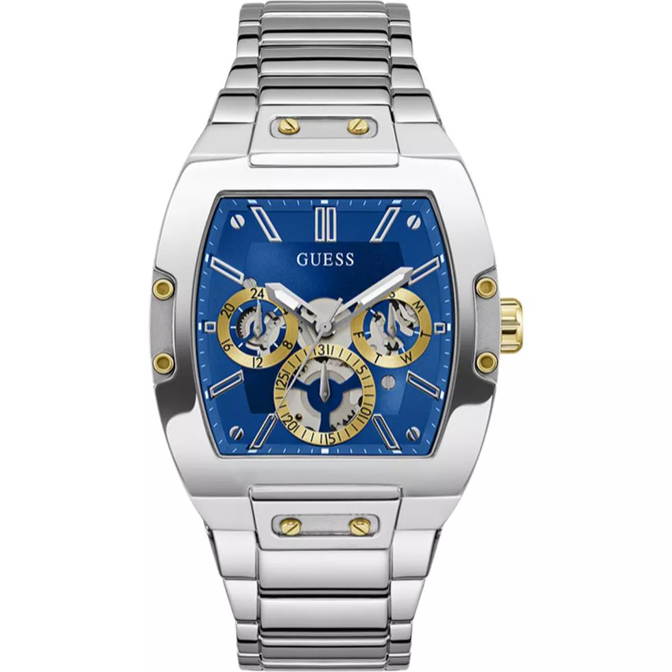 Guess Silver Blue Multi Function Watch 41.5mm