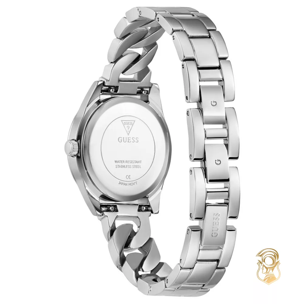 Guess Silver Tone Analog Box Set Watch 32mm