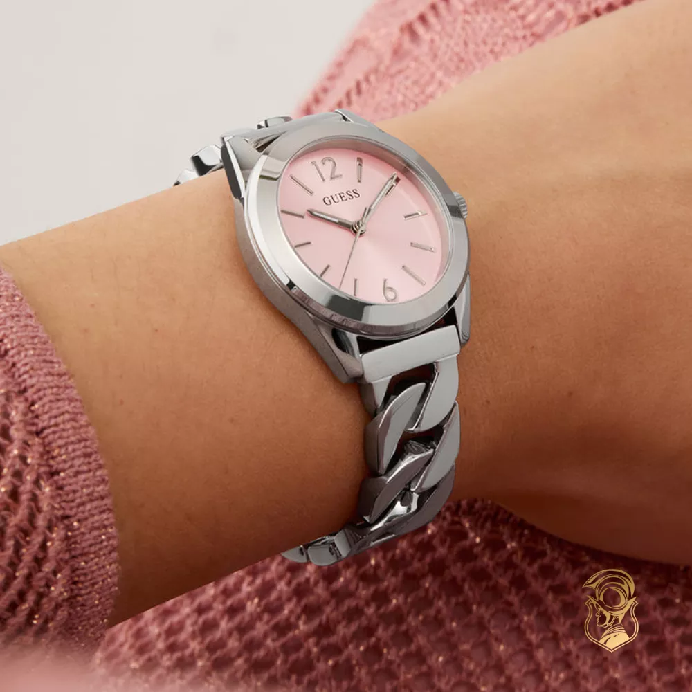 Guess Silver Tone Analog Box Set Watch 32mm
