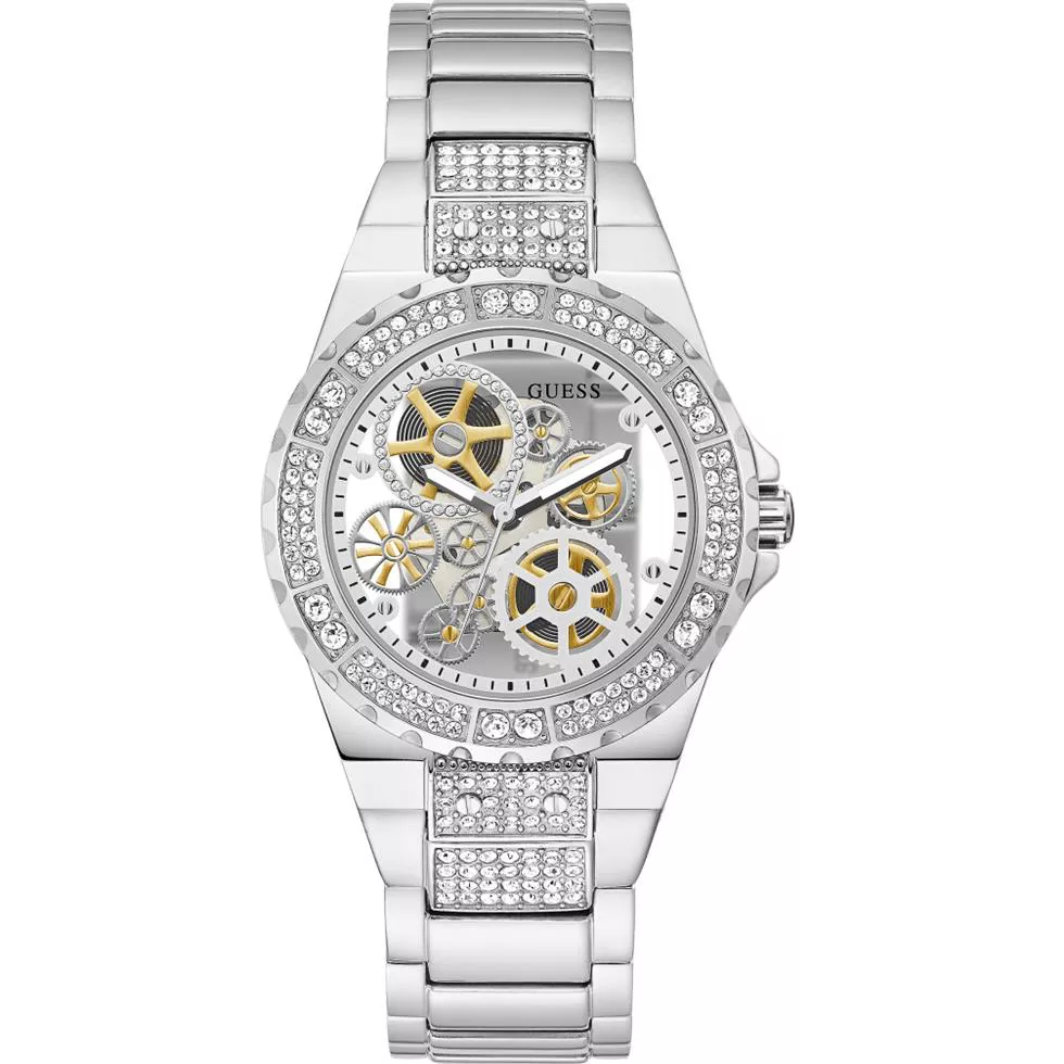 Guess Clear-Cut Silver Tone Watch 39mm