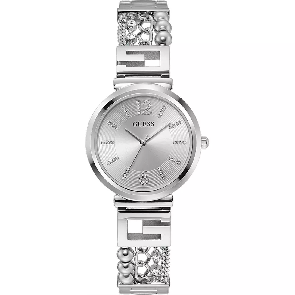 Guess Intricate Silver Tone Watch 32mm