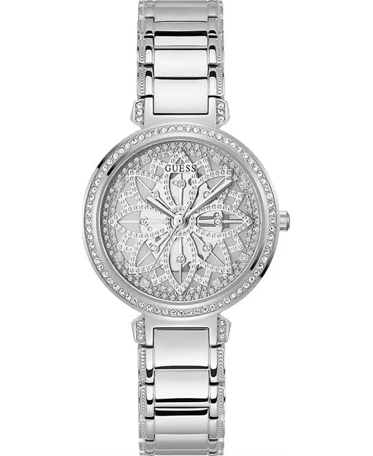 Guess Flora Silver Tone Watch 36mm