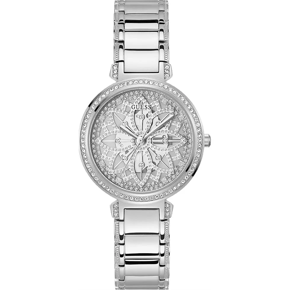 Guess Flora Silver Tone Watch 36mm