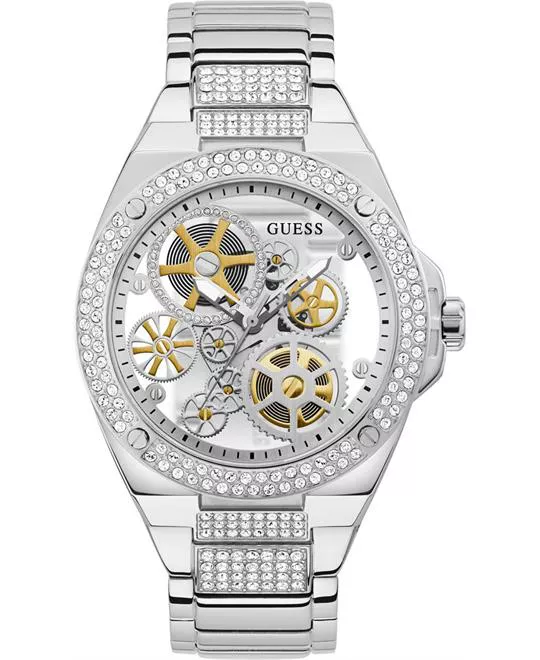 Guess Rigor Silver Tone Watch 45mm