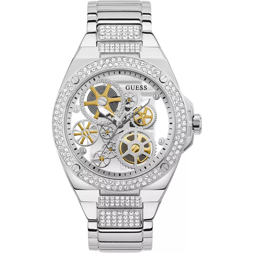 Guess Rigor Silver Tone Watch 45mm