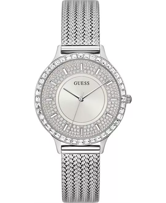 Guess Willow Silver Tone Mesh Watch 38mm