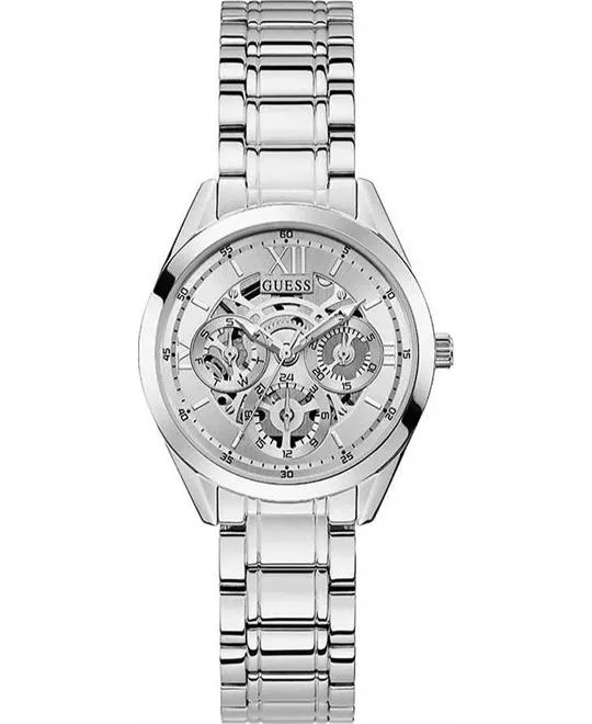 Guess Clear-Cut Silver Tone Watch 34mm