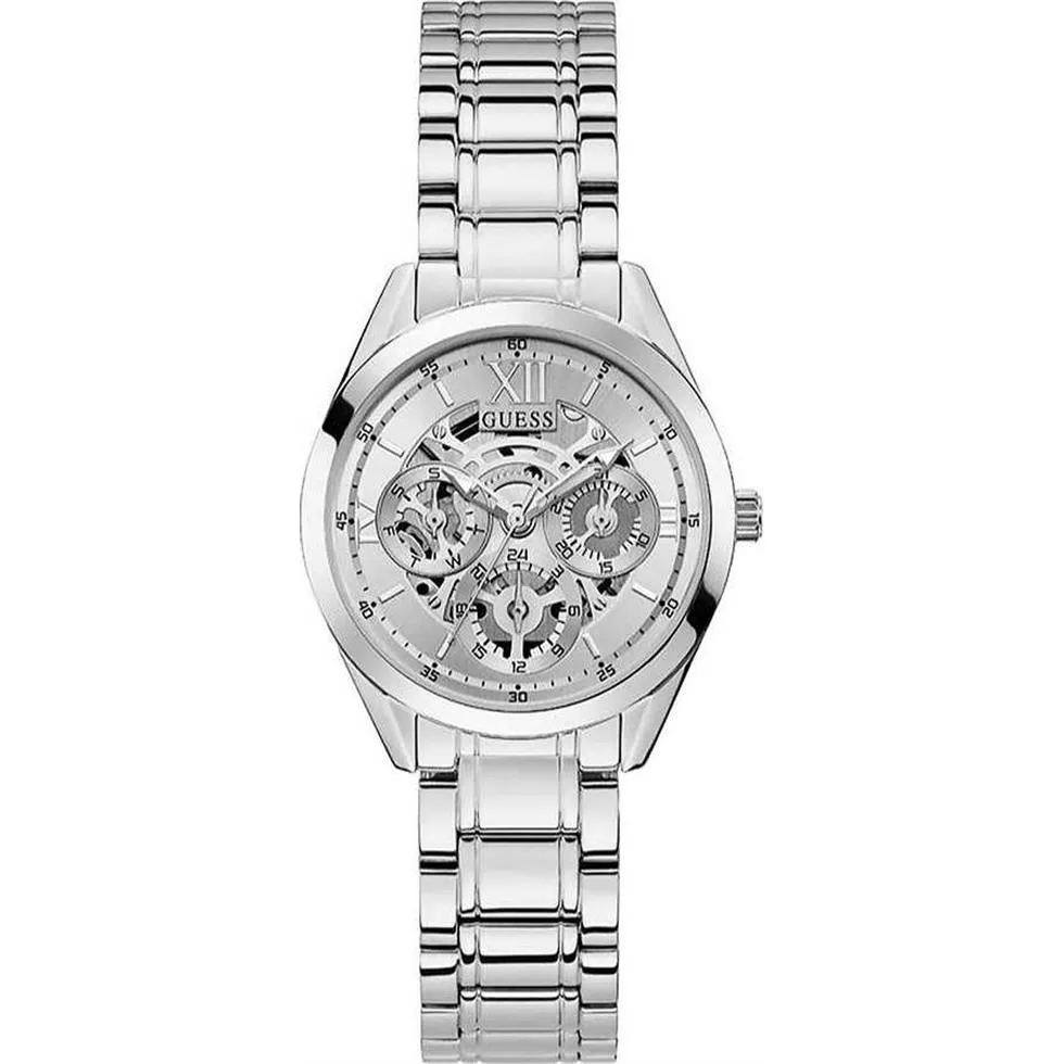 Guess Clear-Cut Silver Tone Watch 34mm