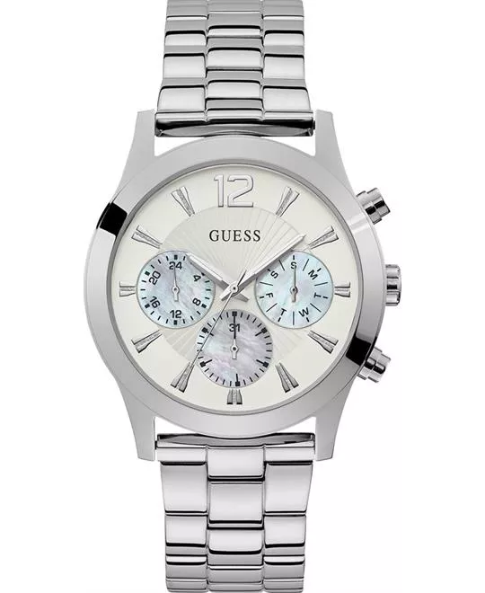 Guess Silver-Tone Multifunction Watch 42mm