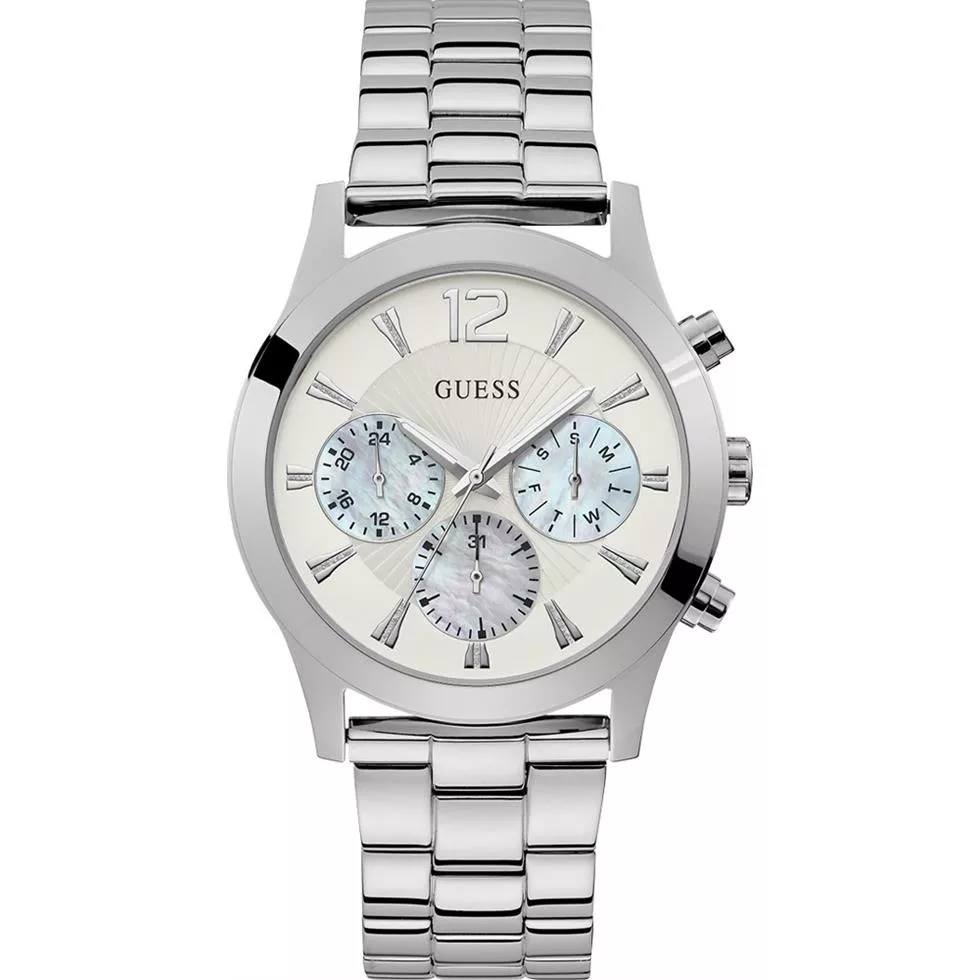 Guess Silver-Tone Multifunction Watch 42mm