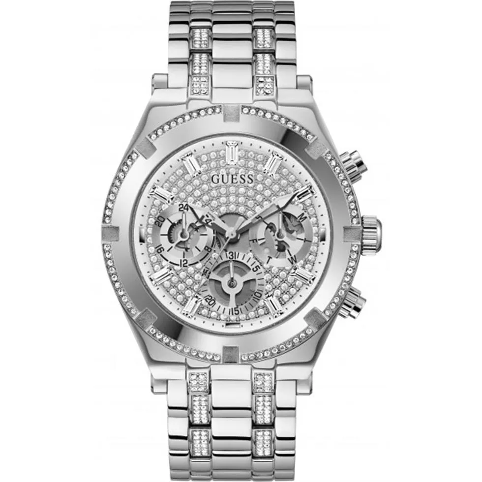 Guess Allara Silver Tone Watch 44mm