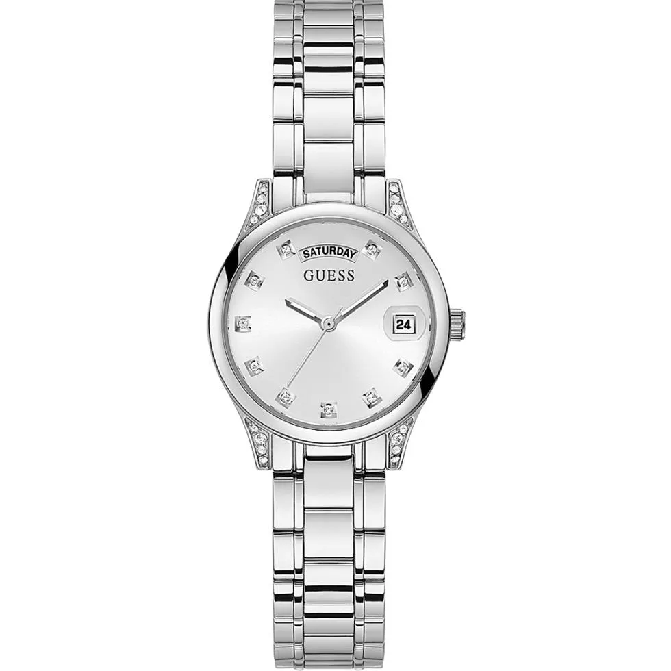 Guess Baguette Silver Tone Watch 31mm