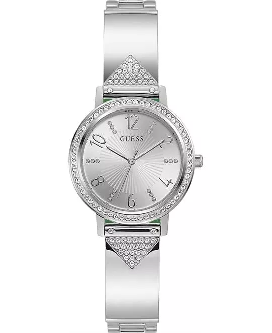 Guess Tri Luxe Silver Tone Watch 32mm