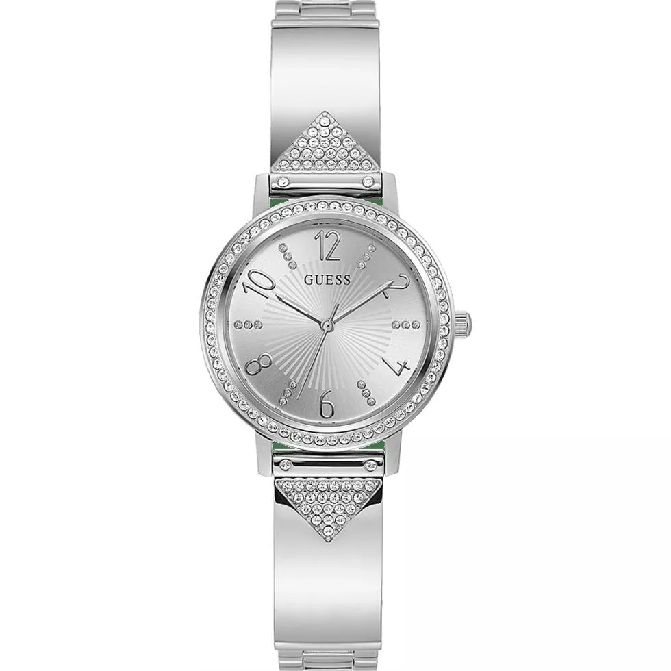 Guess Tri Luxe Silver Tone Watch 32mm