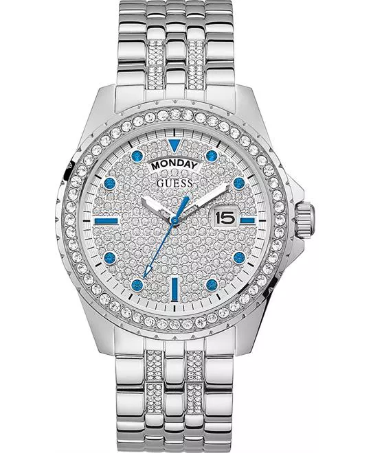 Guess Comet Silver Tone Watch 44mm