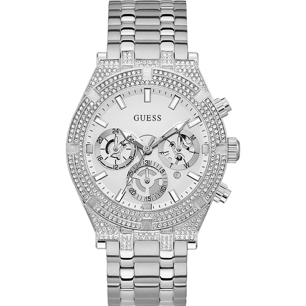 Guess Allara Silver Tone Watch 44mm