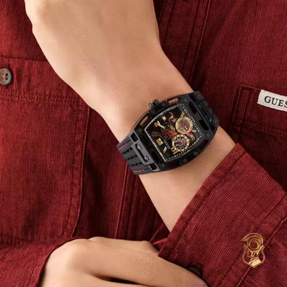 Guess Snake Mens Black Multi-function Watch 41.5 mm 