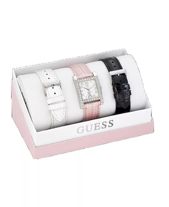 Guess Sparkling Breast Cancer Crystal Watch Set 28mm
