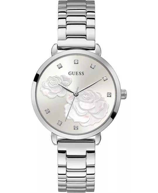Guess Flora Silver Tone Watch 38mm