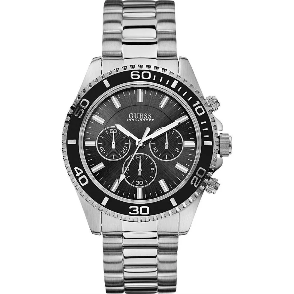 Guess Chronograph Silver Tone Watch 44mm