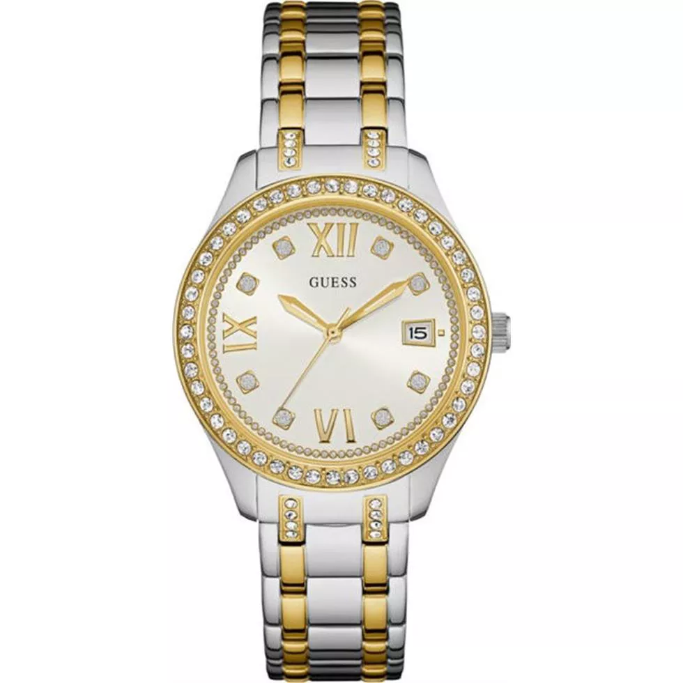 GUESS Stainless Steel Crystal Accented Bracelet Watch 38mm