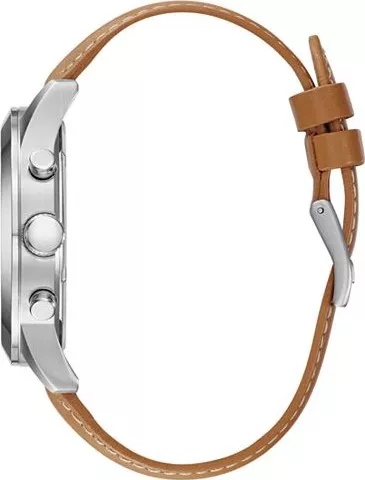 GUESS Tan Leather Strap Men's Watch 44.5mm 