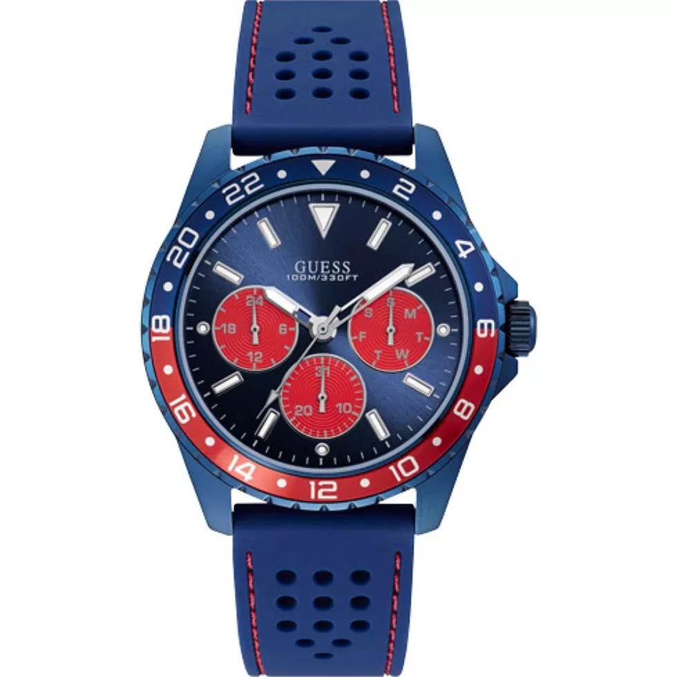 Guess Texture Silicone Men's Watch 44mm