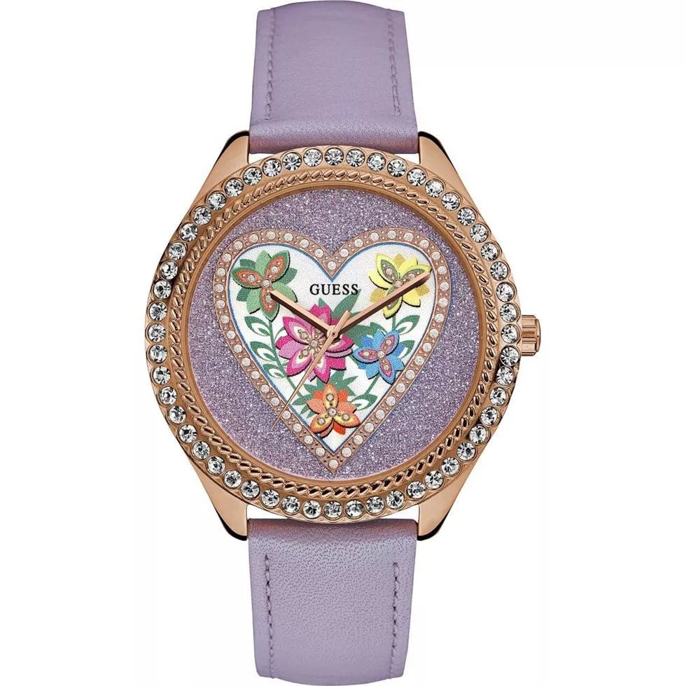 Guess Trendy Heart Purple Watch 44mm