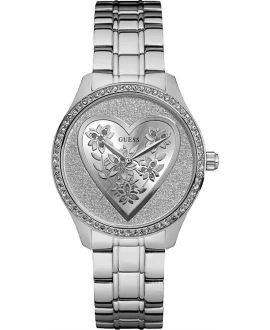 Guess Trendy Heart Silver-Tone Watch 37mm