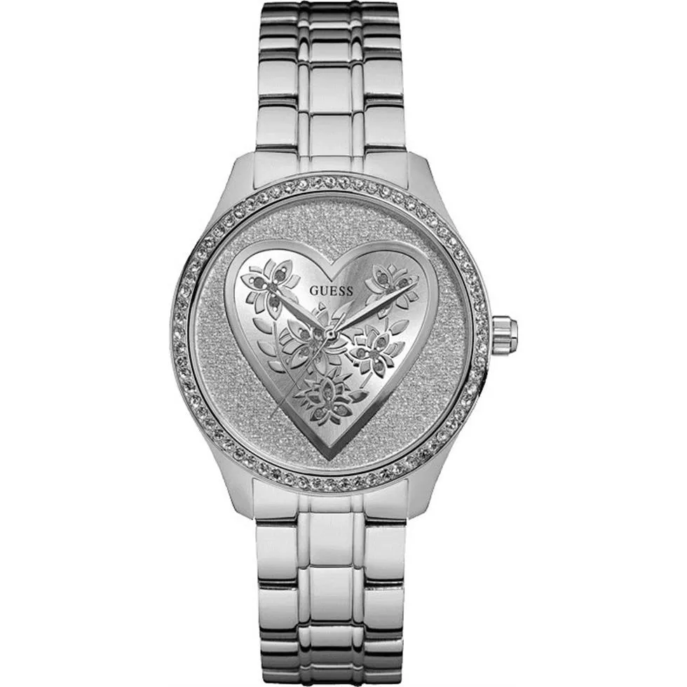 Guess Trendy Heart Silver-Tone Watch 37mm