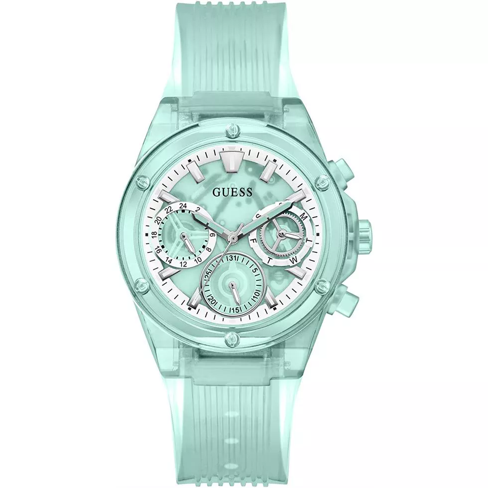 Guess Turquoise Case Turquoise Silicone Watch 39mm