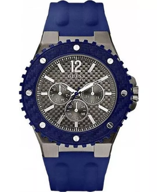 Guess Rigor Blue Silicone Watch 46mm