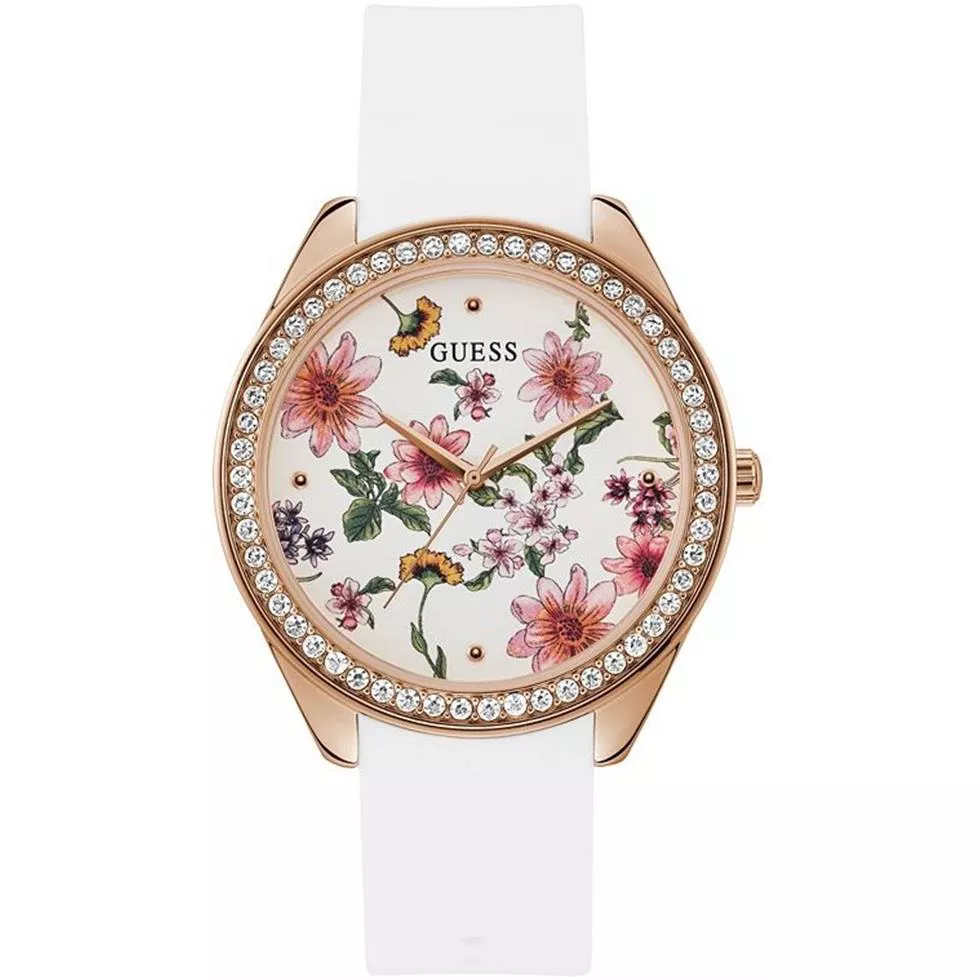 Guess White And Floral Watch 44.5mm
