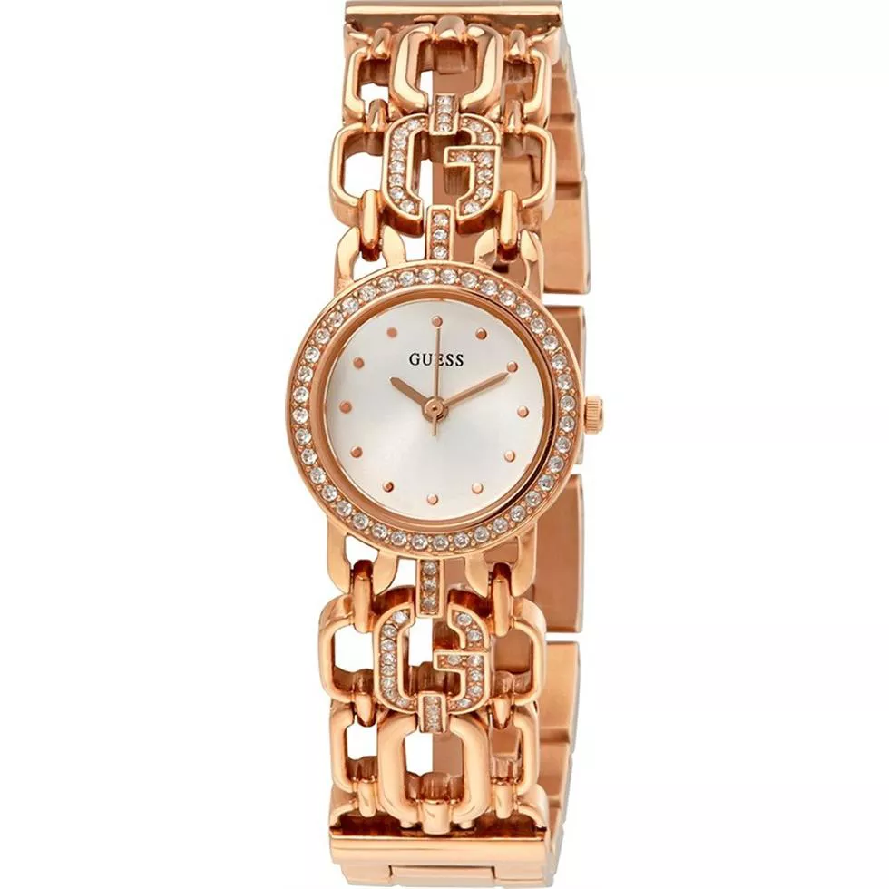 Guess White Dial Ladies Chain Watch 22.5mm