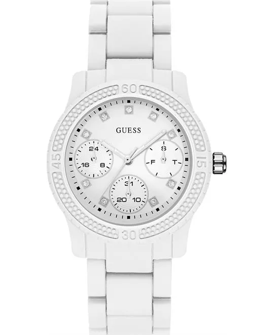 Guess White Midsize Sport Watch 37mm