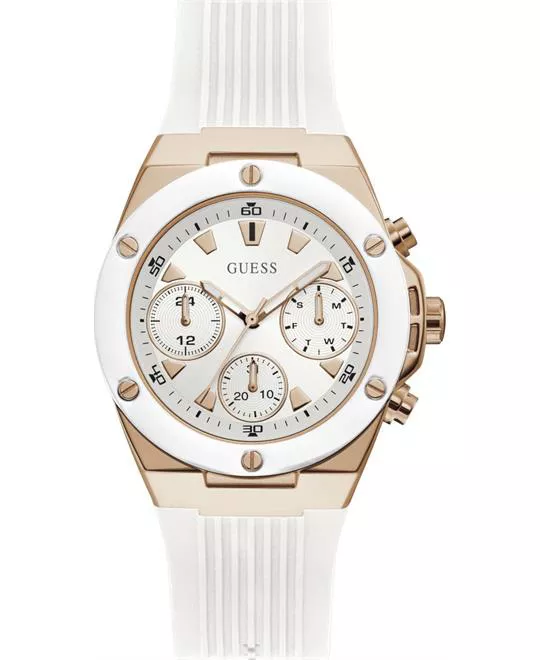 Guess White Silicone Watch 39mm