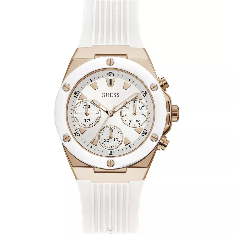 Guess White Silicone Watch 39mm