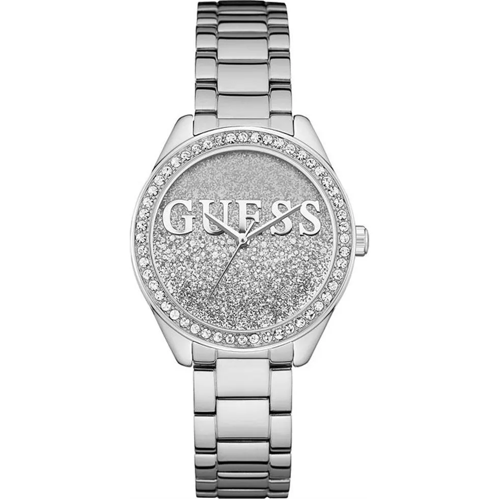 Guess women's stainless sales steel crystal casual watch