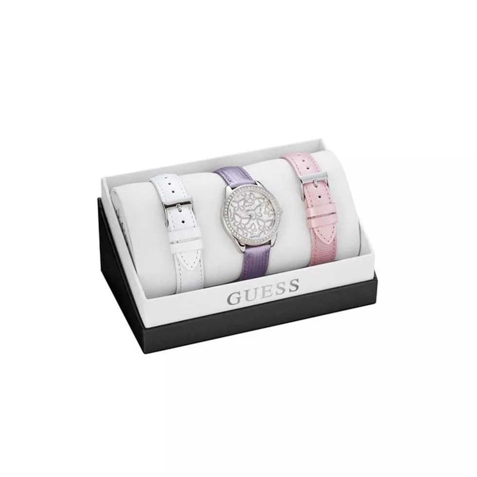 GUESS Women's in White, Pink & Lilac 36mm