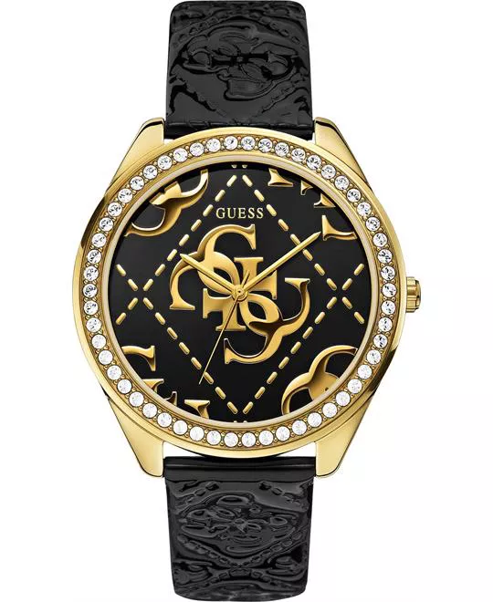 GUESS Logo-Embossed Patent Women's Watch 44mm 
