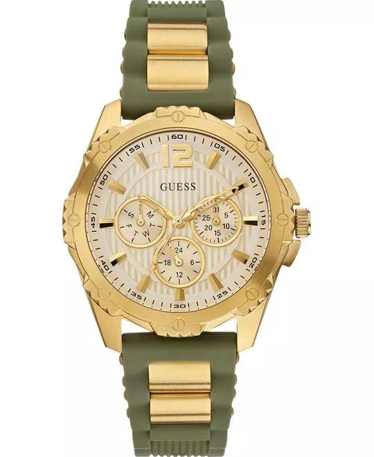 GUESS Olive Green Silicone Women's Watch 42mm 