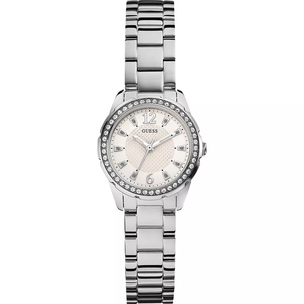 GUESS Women's Silver-Tone Bracelet Watch 27mm