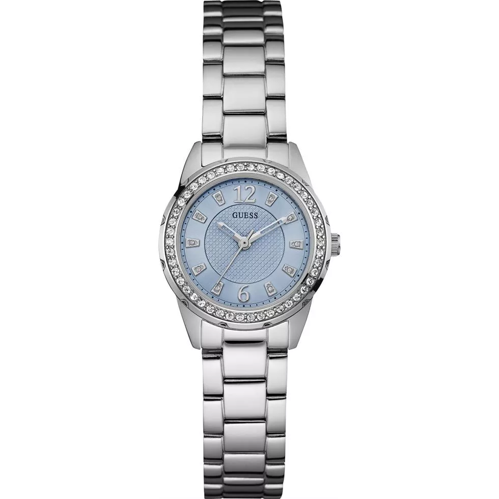 GUESS Women's Sporty Feminine Silver-Tone Watch 27mm