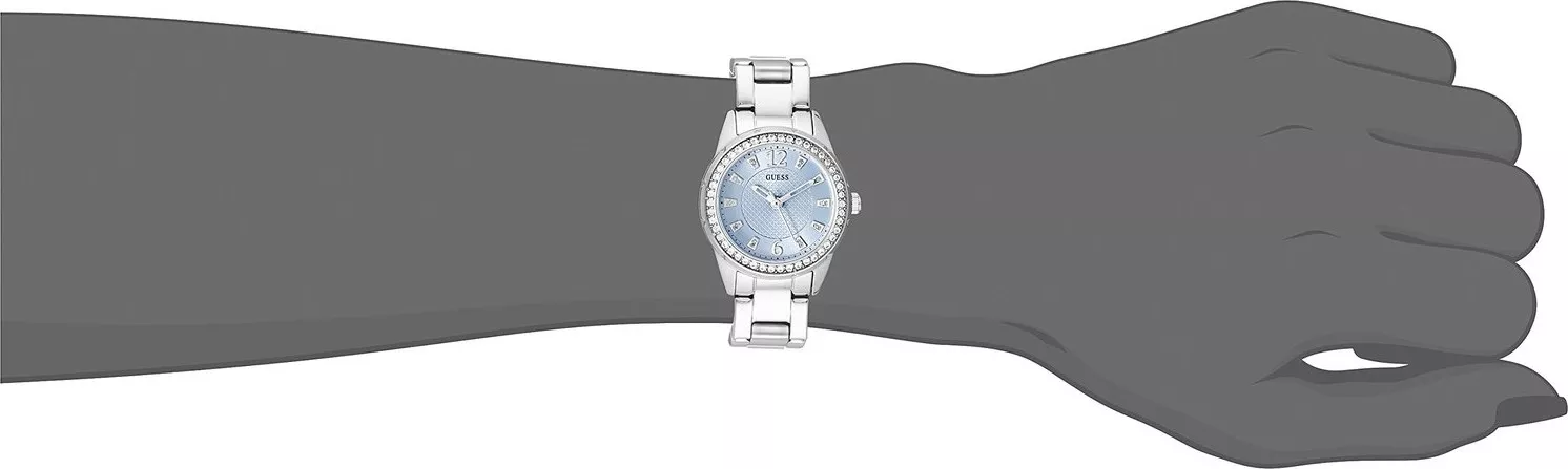 GUESS Women's Sporty Feminine Silver-Tone Watch 27mm