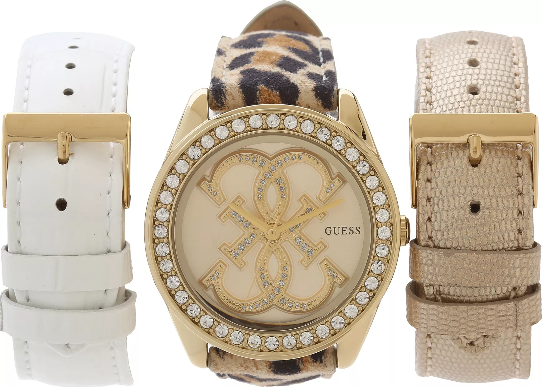 Guess Dazzling Iconic Logo Crystal Womens Watch 41mm