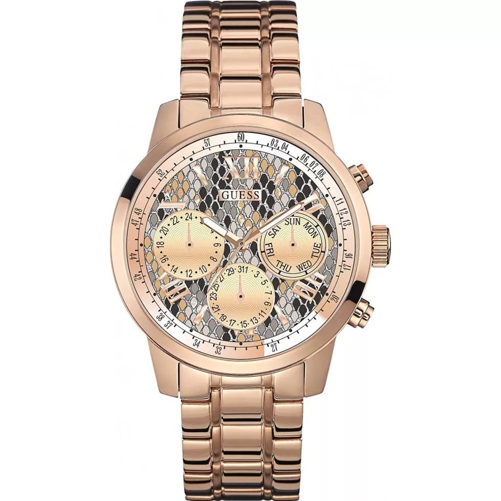 GUESS WOMENS SUNRISE ROSE GOLD PVD PLATED WATCH 42mm