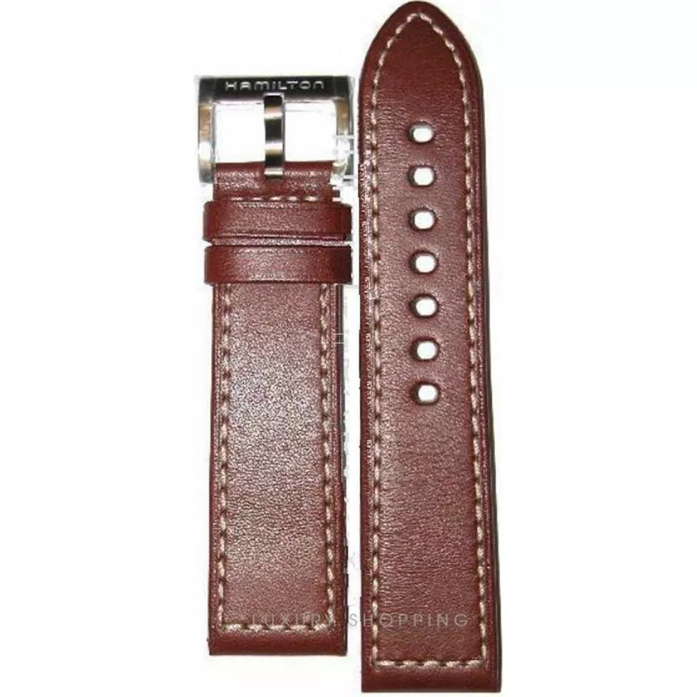 Hamilton Khaki Aviation Leather Brown Original Strap 22/20