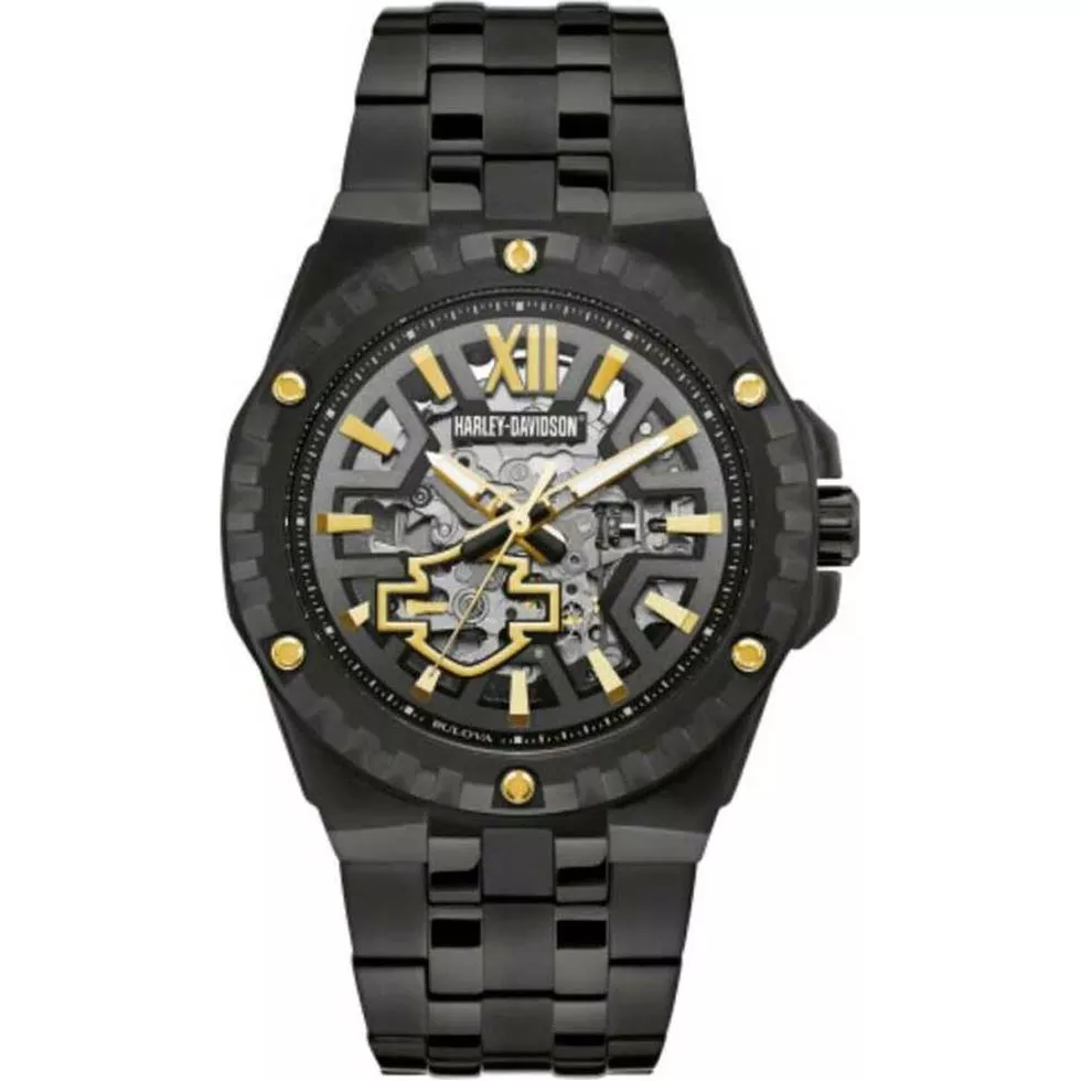 Harley-Davidson® Men's Skeleton Watch 43mm
