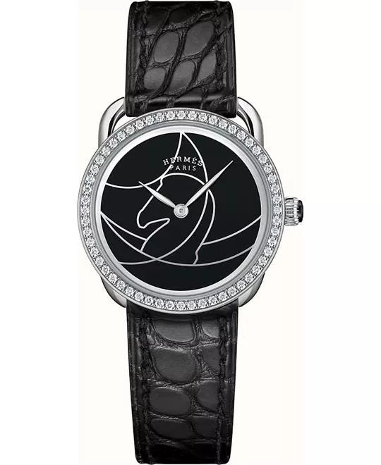 Hermes Arceau Cavales W045726WW00 Diamond Watch 28mm