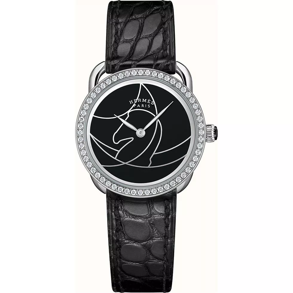 Hermes Arceau Cavales W045726WW00 Diamond Watch 28mm